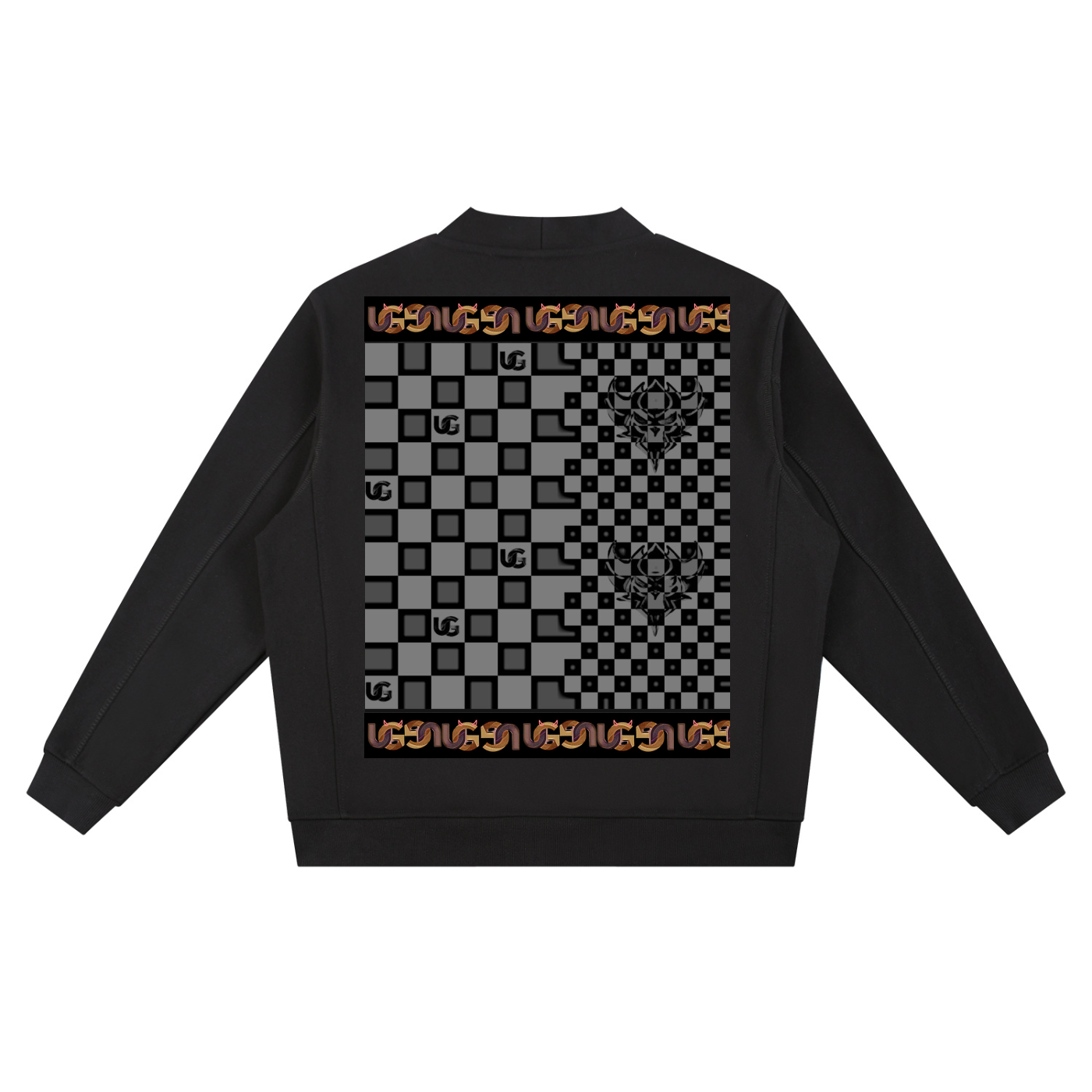 UG Checkerboard Pattern Essential Heavyweight Sweat Cardigan