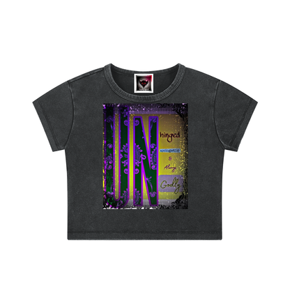 "Unhinged, Unapologetic, and Always Ungodly" Snow Washed Crop Top