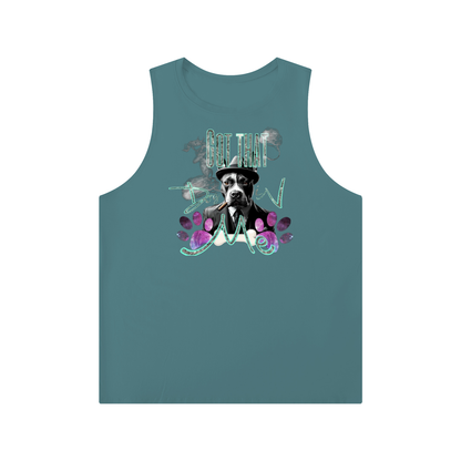 "Dog in Me" Men's Solid Color Crewneck Tank Top