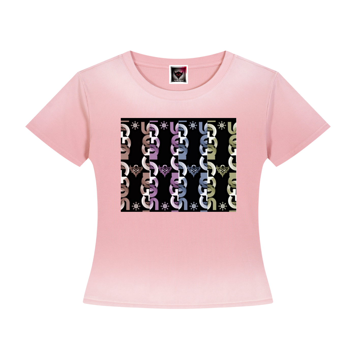 Women’s "Colored UG Chain Pattern" Sunfade Washed T-Shirt