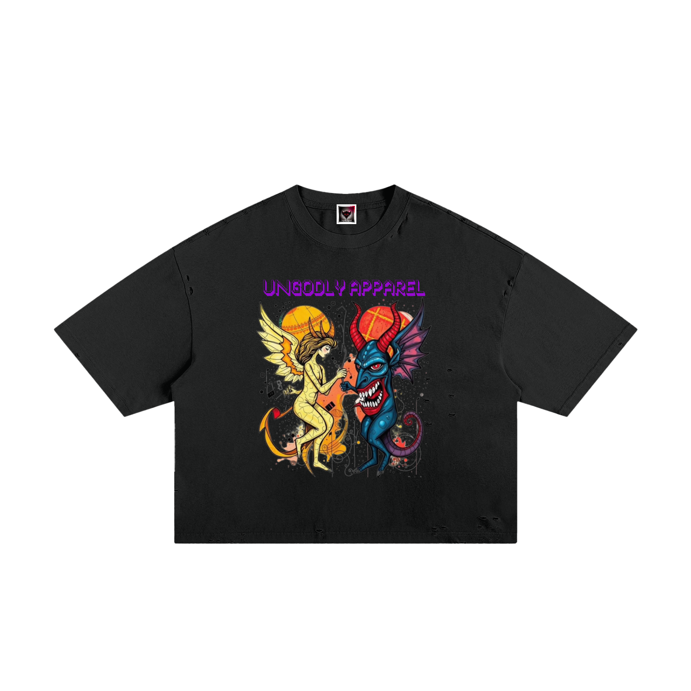 Angels and Demons Classic Frayed Boxy Tee