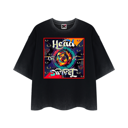 "Head on a Swivel" Unisex Reverse Dyed Boxy T-Shirt