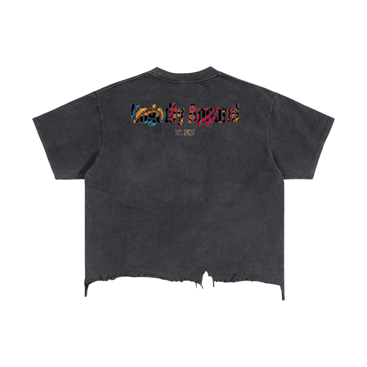 Vintage Wash Boxy Distressed Hem T-Shirt "Treat Her with Compassion"