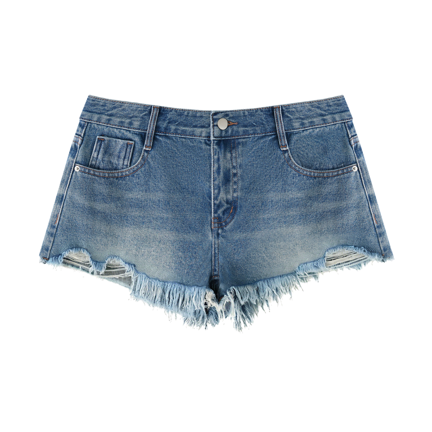 Women's "Ungodly Apparel Logo"  Vintage Wash Raw Hem Denim Shorts