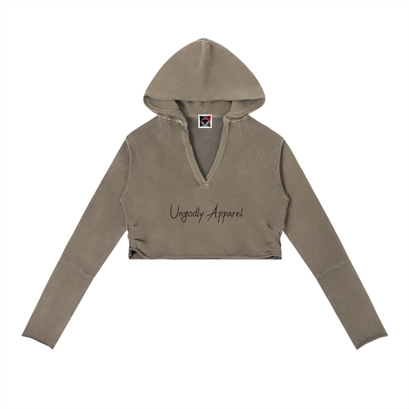 "Angels vs Demons" Vintage Washed Raw Edge Hoodie