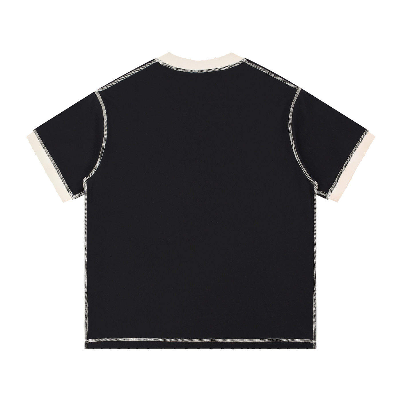 "Black and White UG Apparel" Contrast-Stitched Cotton T-Shirt