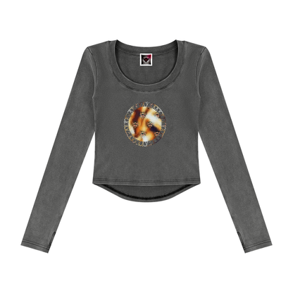 "Ungodly Apparel Sun Logo" Women’s Vintage Wash Crop T-Shirt