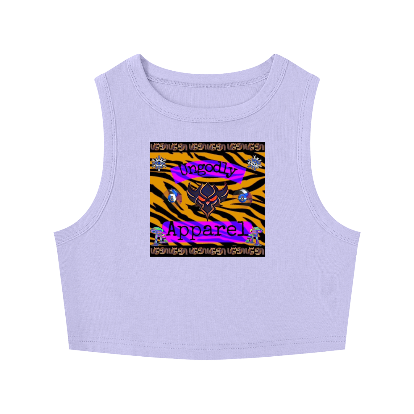 Women's "Ungodly Tiger" Tight Crewneck Crop Tank Top
