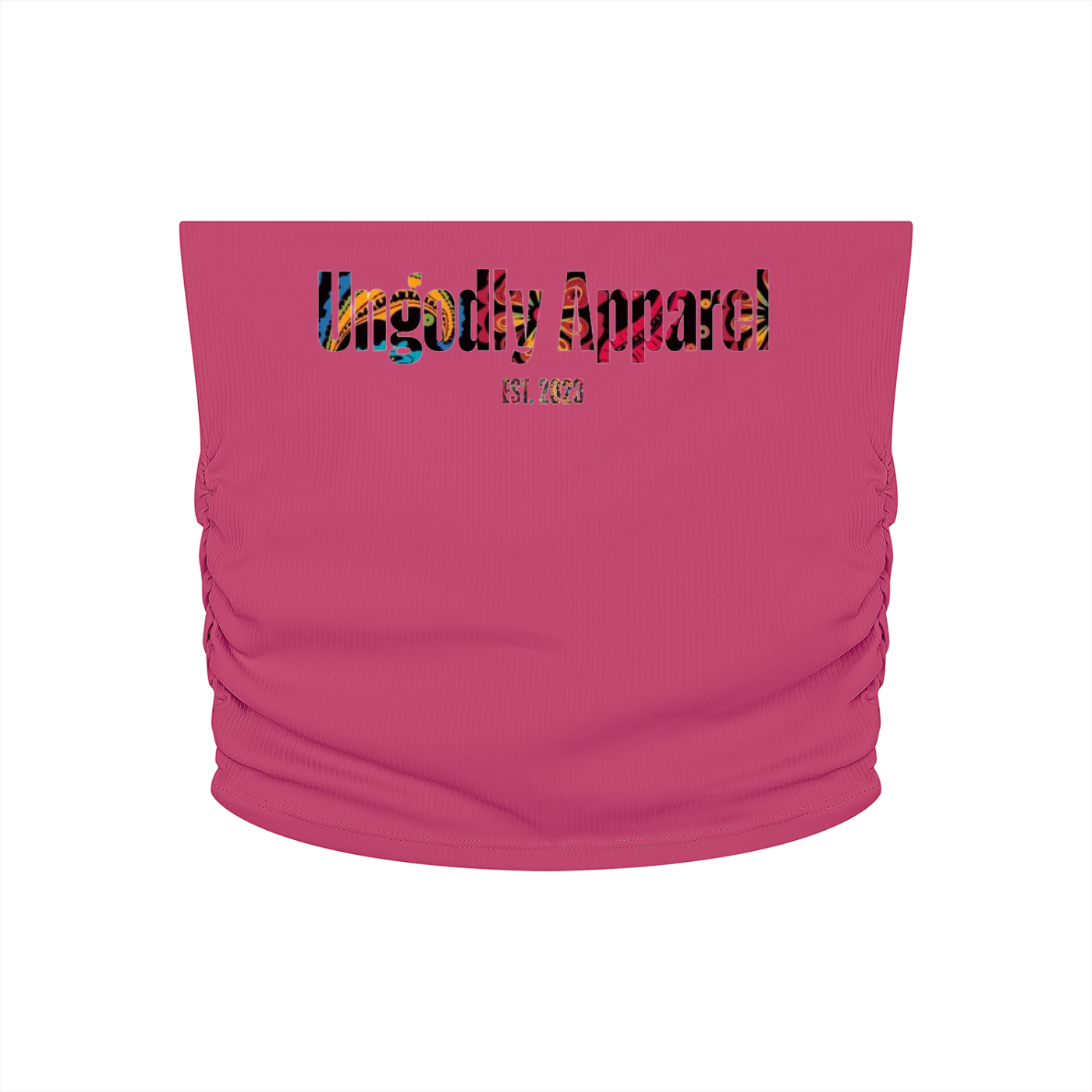 Women’s "Ungodly Apparel" Ruched Cropped Yoga Tube Top