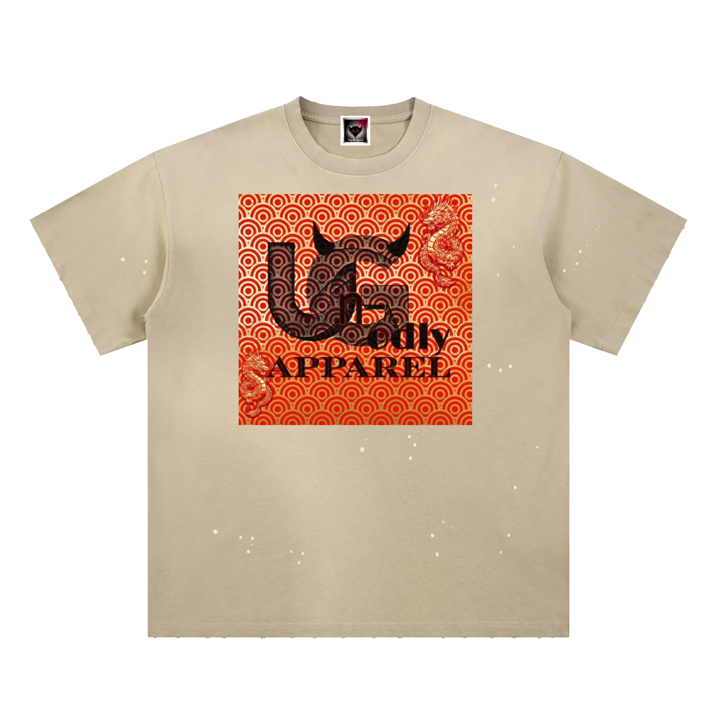 "Ungodly Apparel" Hand-Frayed Sunfade Paint Splatter T-Shirt