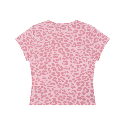 "UG Apparel Diamond Crown" Women’s Leopard Print Crop T-Shirt