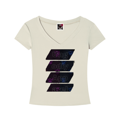 "Vertical Ungodly Apparel"Tencel Slim Fit V-Neck T-Shirt
