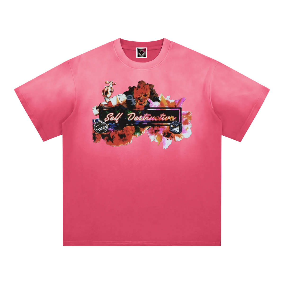 "Self-Destructive" Sunfade Edge Gradient T-Shirt