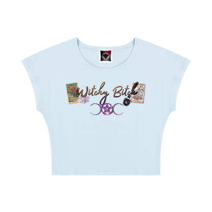 Women's Slim Crop T-Shirt "Witchy Bitch"
