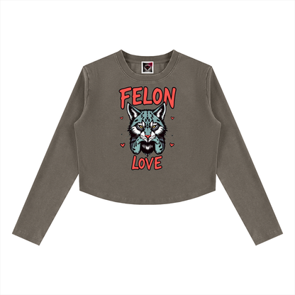 Women's Vintage Wash Slim T-Shirt "Felon Love"