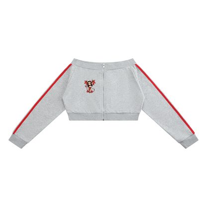 "Ungodly Apparel's Lil' Demon" Women's Off-Shoulder Full Zip Hoodie