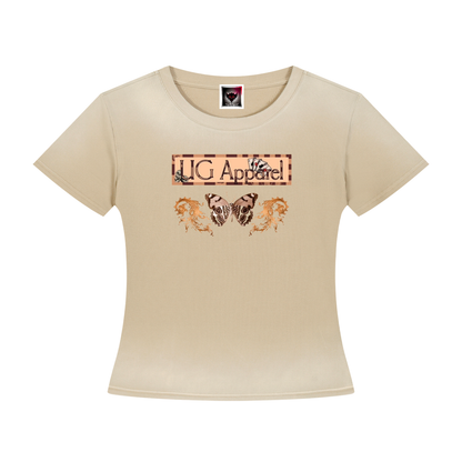 "Brown UG Apparel Butterfly" Women’s Sunfade Washed T-Shirt