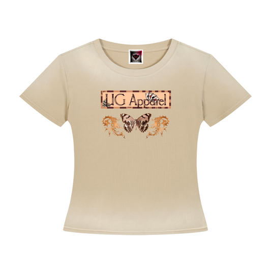 "Brown UG Apparel Butterfly" Women’s Sunfade Washed T-Shirt