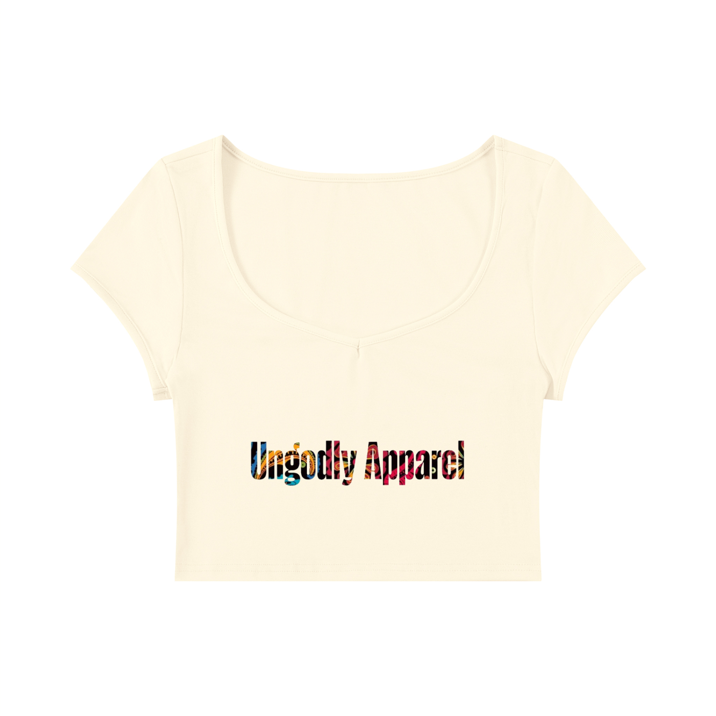 "Ungodly Apparel Bandana Font" Women's Slim Cap Sleeve Crop T-Shirt
