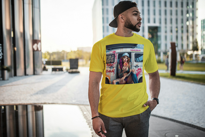 "Free Candy" Street Art Unisex Heavy Cotton Tee, Casual Graphic Shirt, Vintage Style Tee, Unique Gift, Urban Wear, Art Lover Apparel