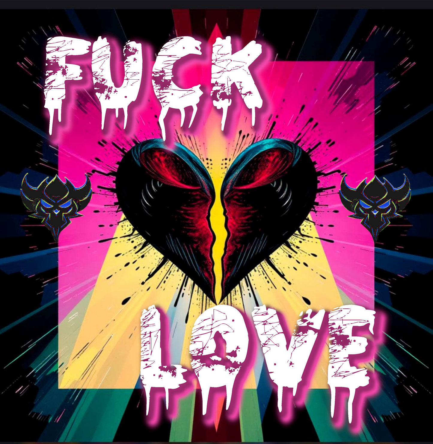 Emotional Graphic T-Shirt - "F*** Love" Design for Bold Expressions