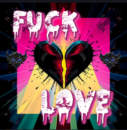 Emotional Graphic T-Shirt - "F*** Love" Design for Bold Expressions