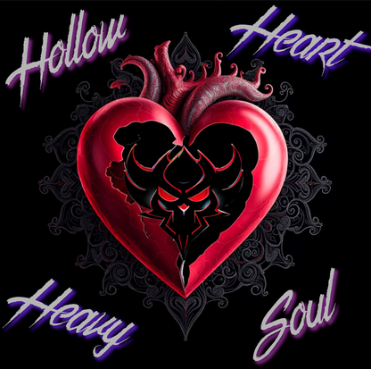 Hollow Heart Heavy Soul Unisex Cotton Tee - Edgy Graphic T-Shirt