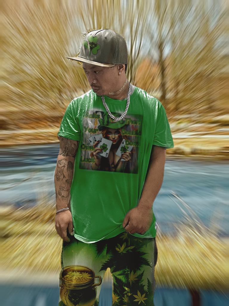 St. Patrick's Day Unisex Heavy Cotton Tee - "Make Your Own Luck Then Double Down" Fun Graphic Tee