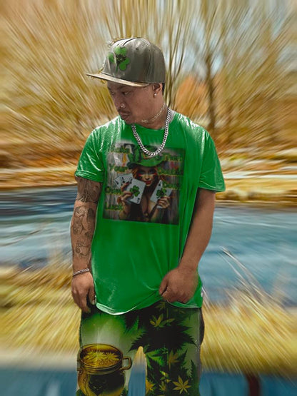 St. Patrick's Day Unisex Heavy Cotton Tee - "Make Your Own Luck Then Double Down" Fun Graphic Tee