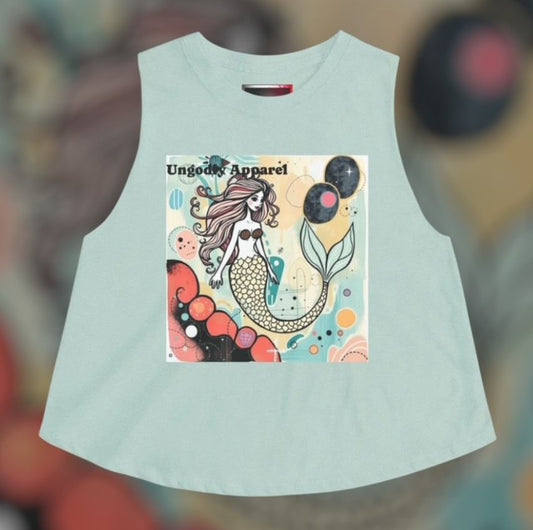 Mermaid Graphic Crop Top — Cute Whimsical Sea Girl Tank for Summer