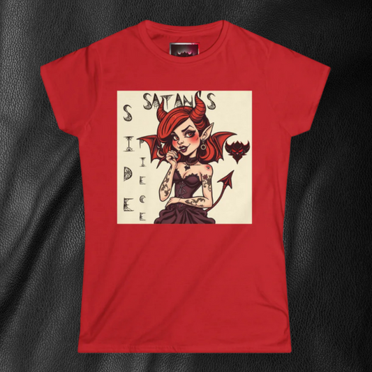 "Satan's Side Piece" Women's Tee - Edgy Graphic T-Shirt, Alternative Fashion, Gift for Her, Halloween, Birthday, Casual Wear