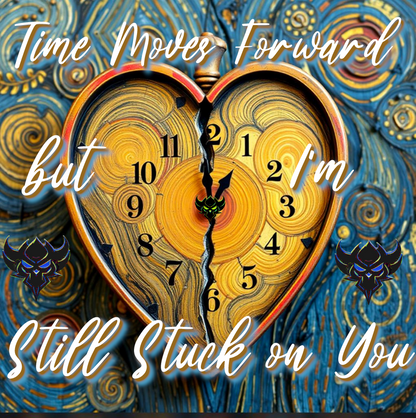 Still Stuck on You Heart Clock Tee - Unisex Heavy Cotton T-Shirt